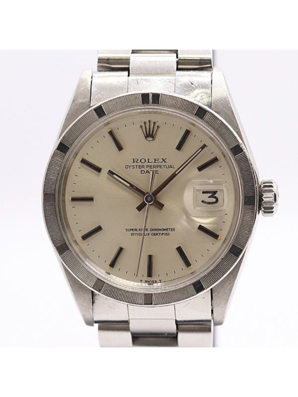 Rolex Oyster Perpetual Date Automatic Winding Silver Dial Watch